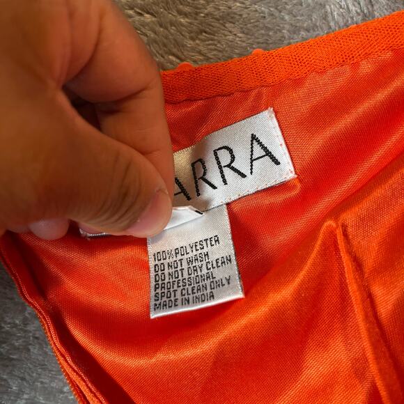 Amarra One Shoulder Sequined Dress Style 87439 Neon Orange Sz 4 New‎ - Picture 8 of 10